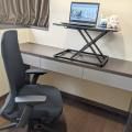 Facebook Contest Entry | Product Seen: [Amp Sit/Stand Desk Riser & McGill Midback Office Chair]